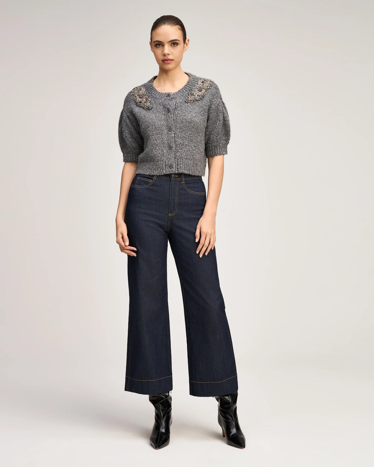 Crystal Ivy Millicent Cardigan - Heather Grey