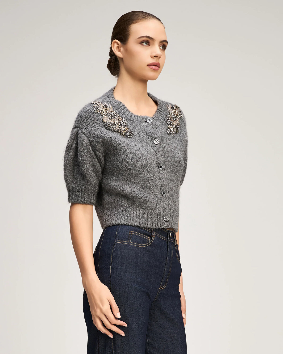 Crystal Ivy Millicent Cardigan - Heather Grey