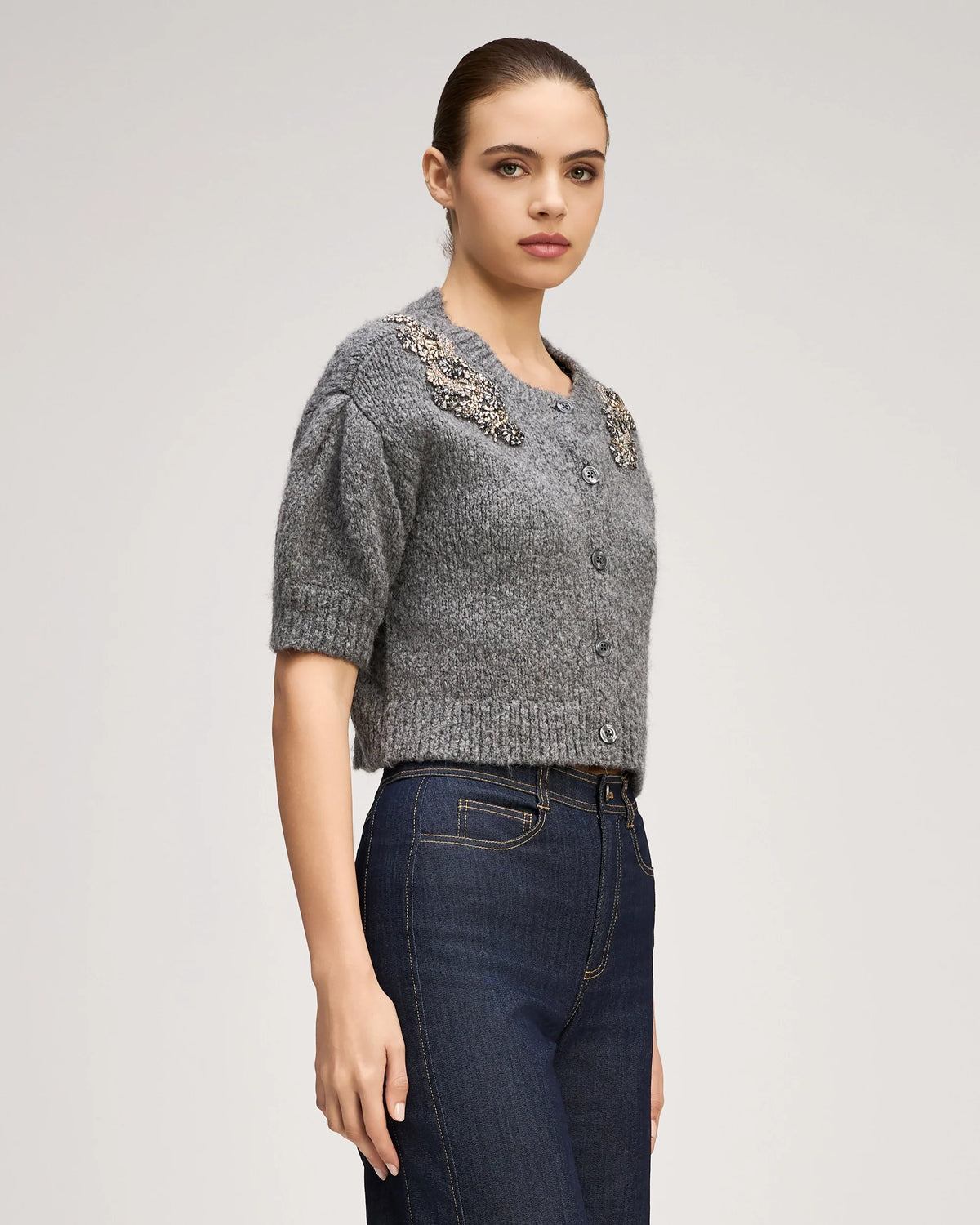 Crystal Ivy Millicent Cardigan - Heather Grey