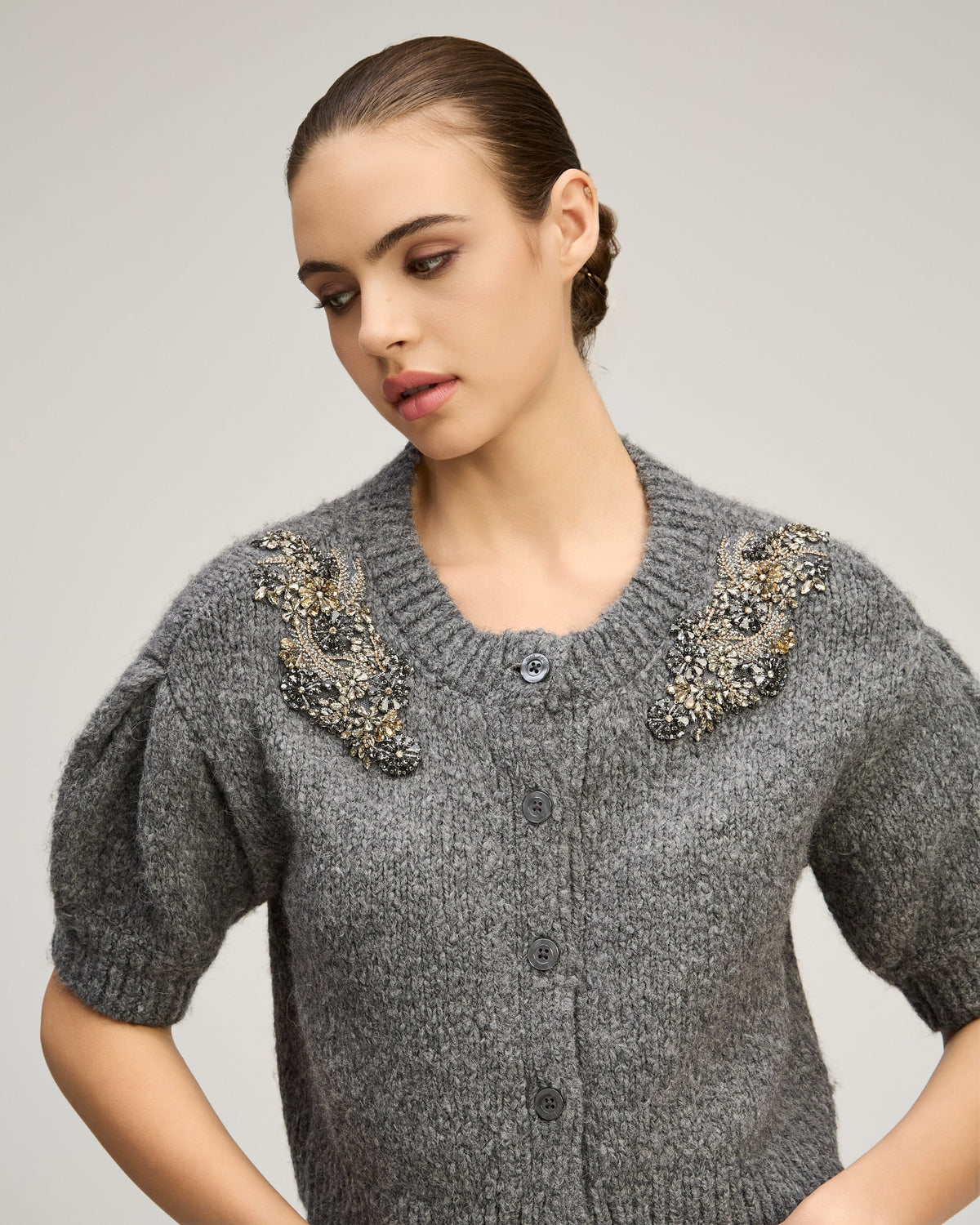Crystal Ivy Millicent Cardigan - Heather Grey