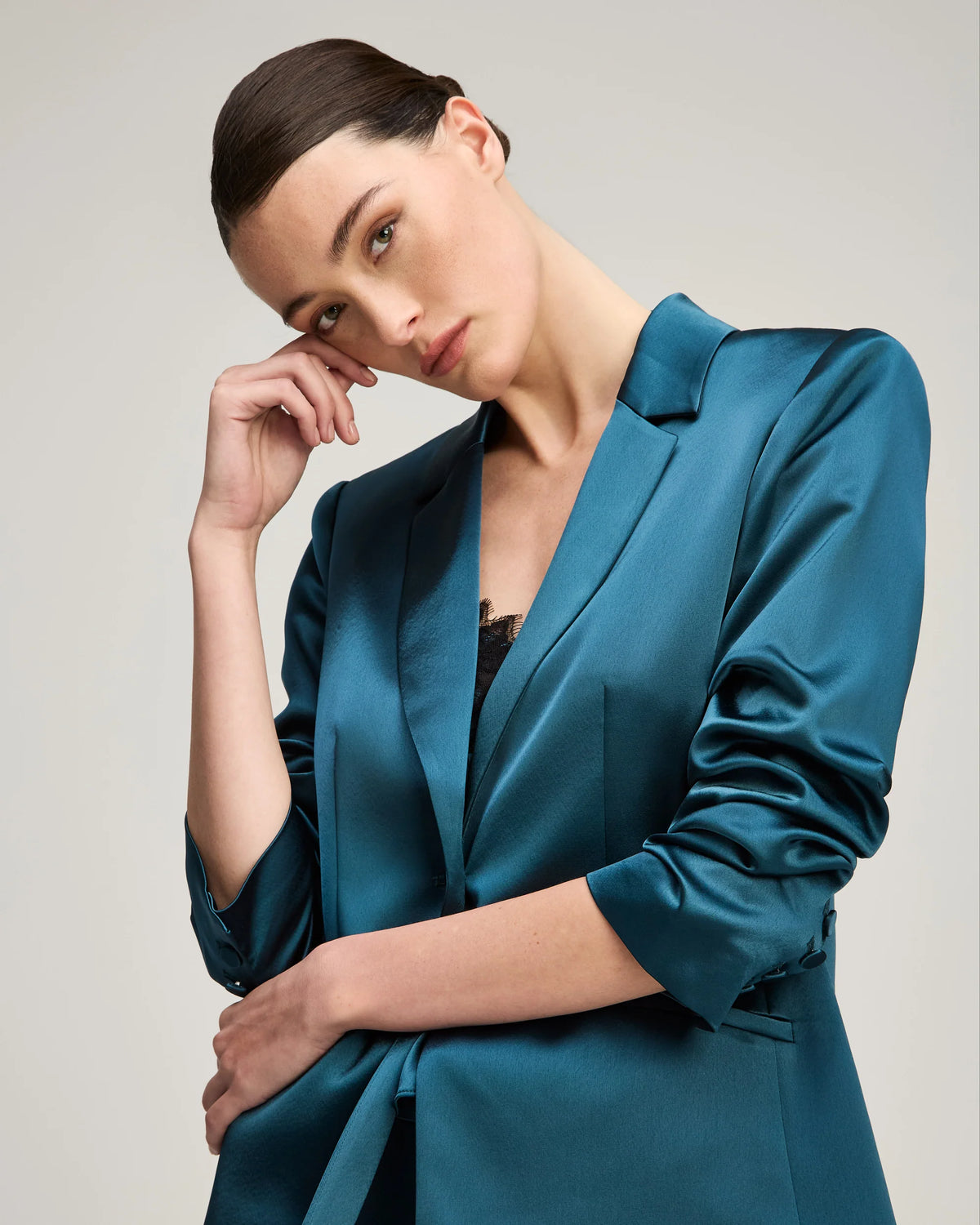 Satin Kylie Blazer - Stormwater