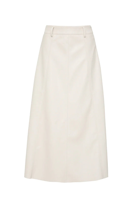 Eve Leather Skirt - Cream