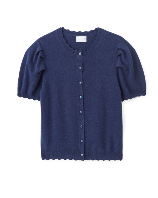 Lucy Puff Sleeve Cardigan - Midnight Blue
