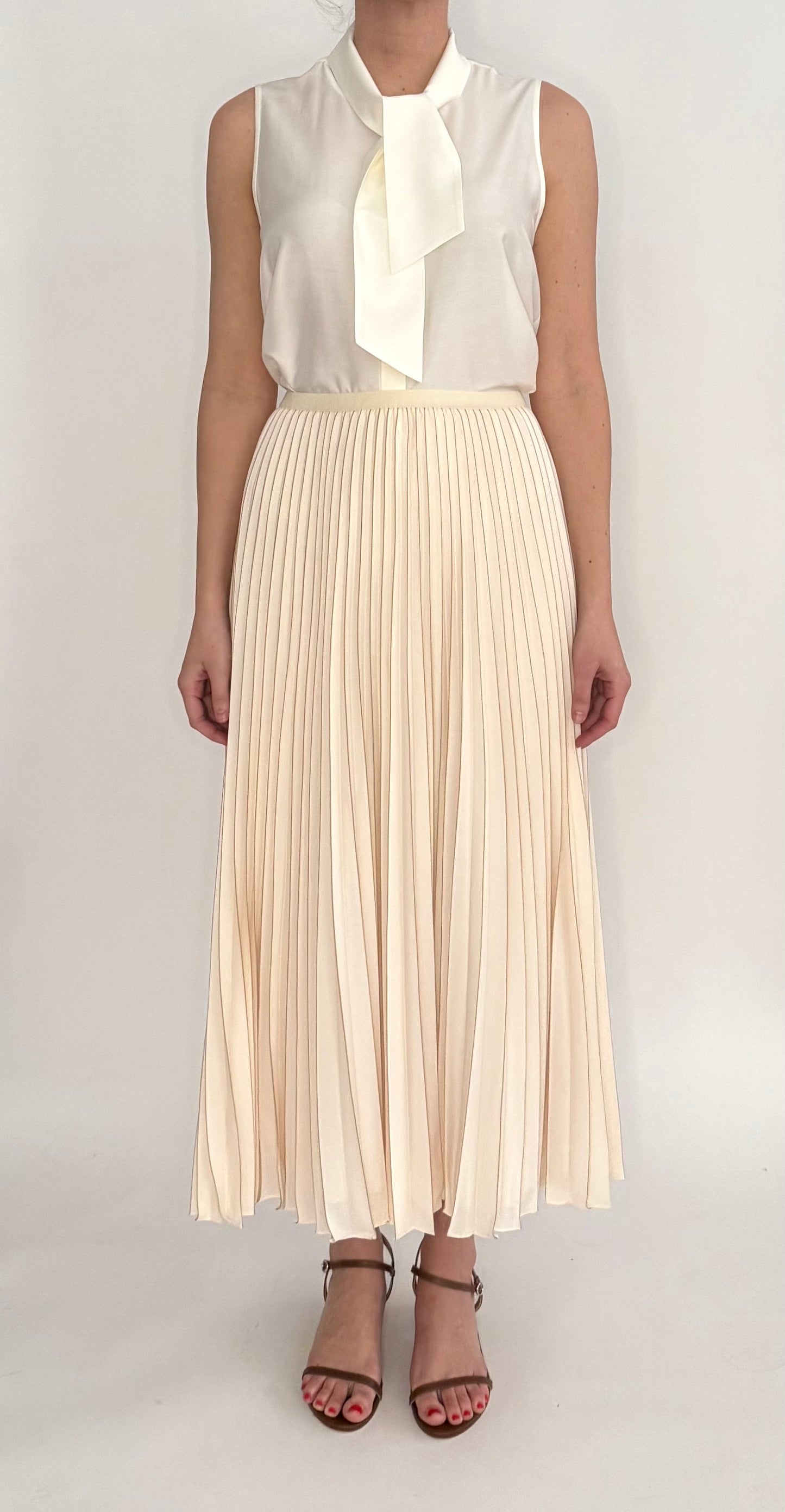 Claudia Pleated Skirt - Ecru