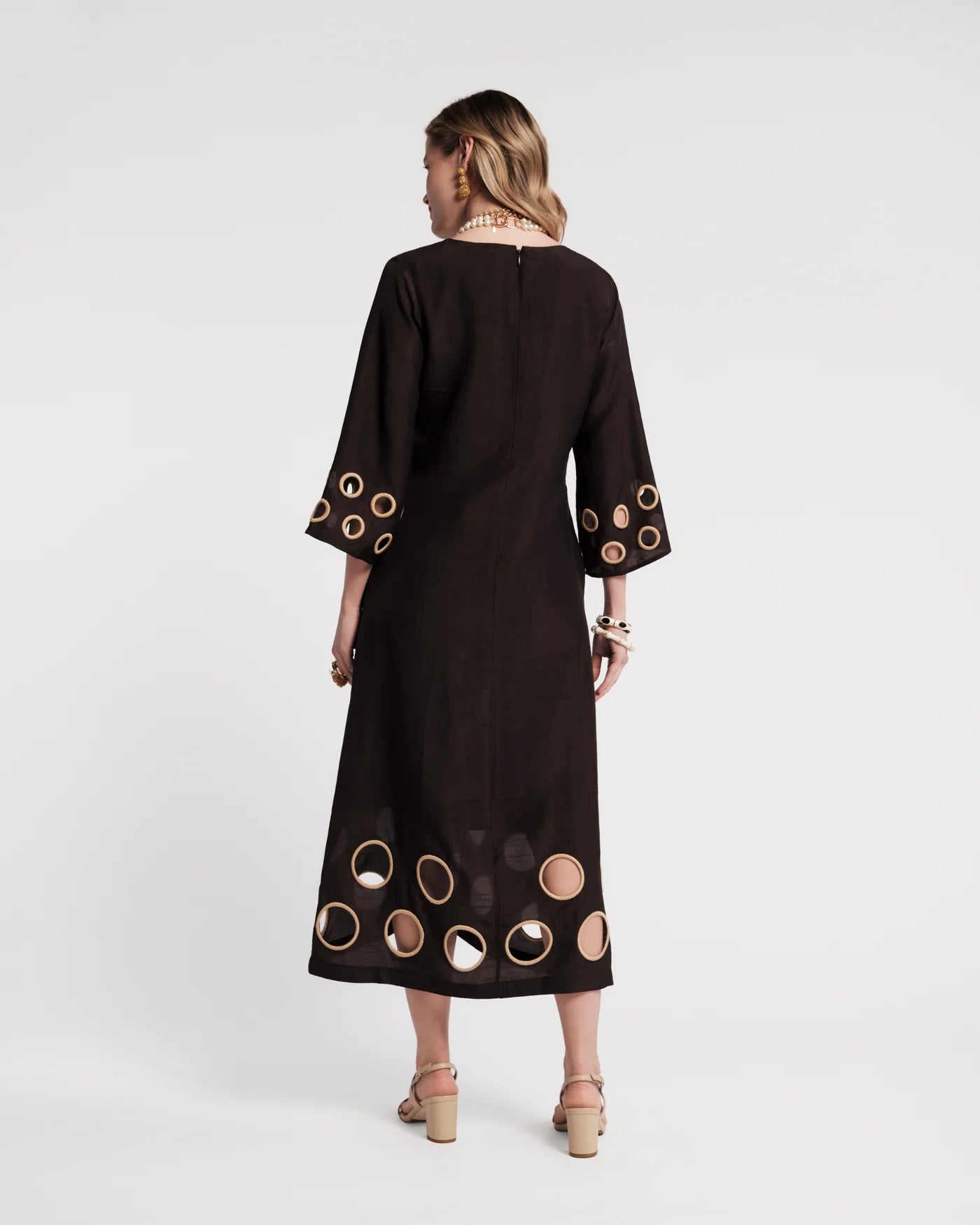Faye Cut Out Maxi Dress - Black/Taupe