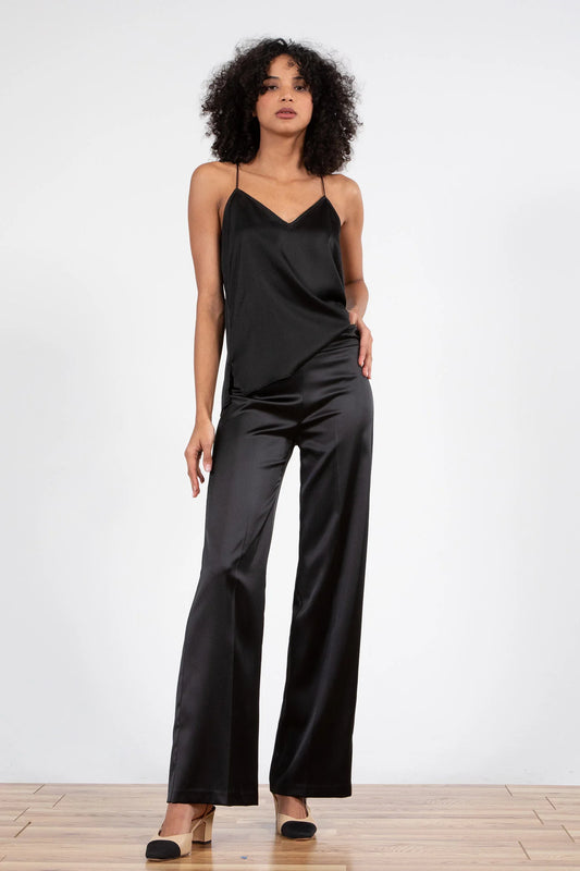 The Flavia Pant - Satin Black