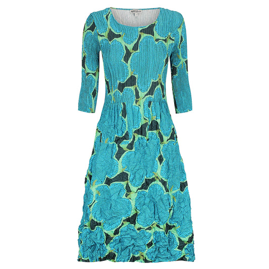 3/4 Sleeve Smash Dress - Flower Map
