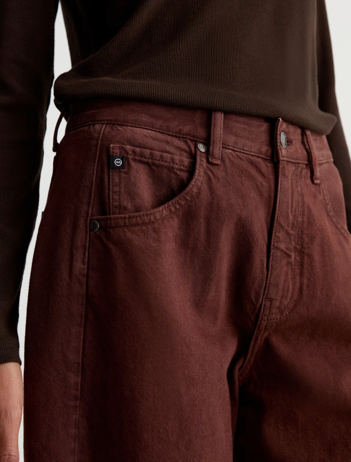 Hattie High-Rise Barrel Crop - Chestnut