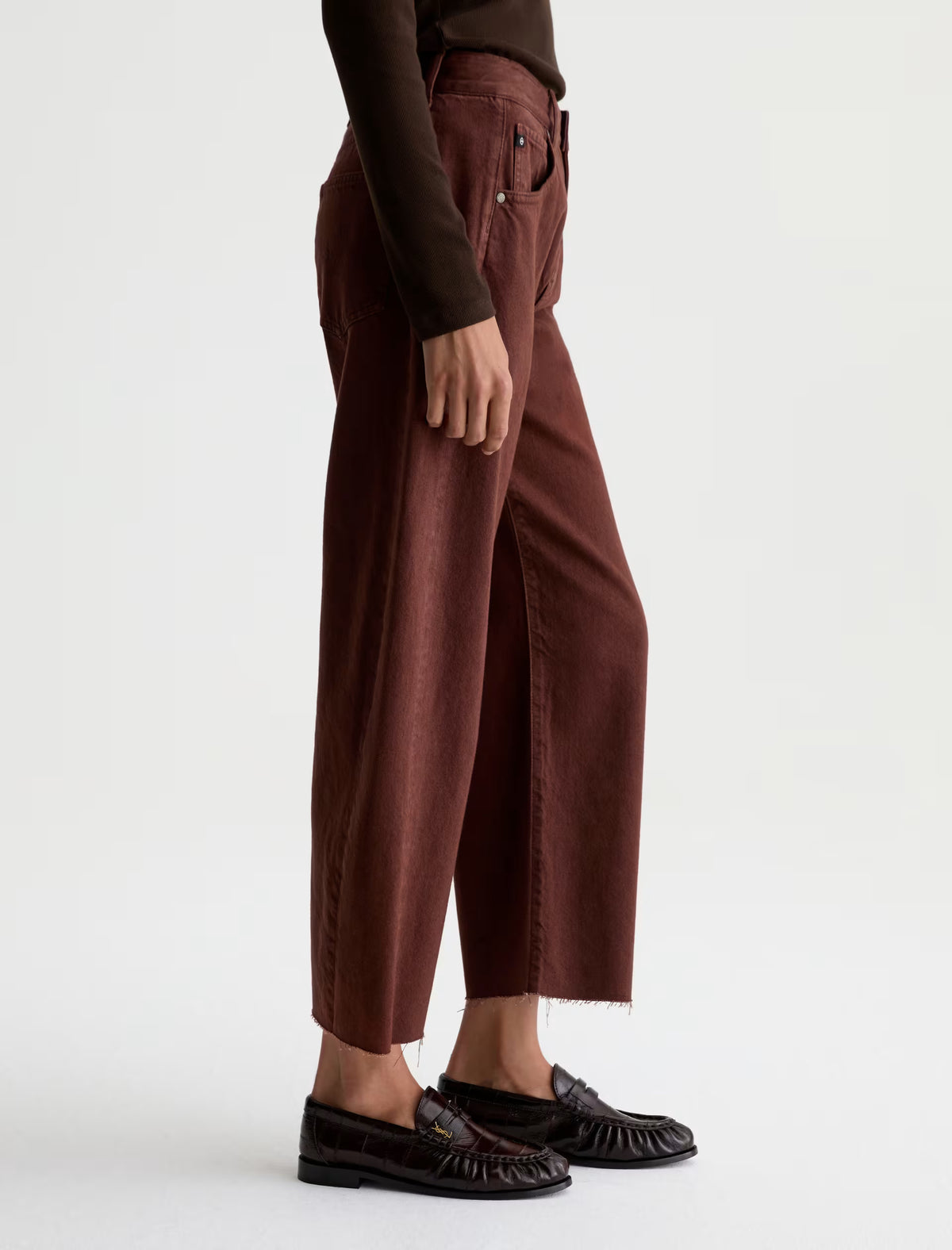 Hattie High-Rise Barrel Crop - Chestnut