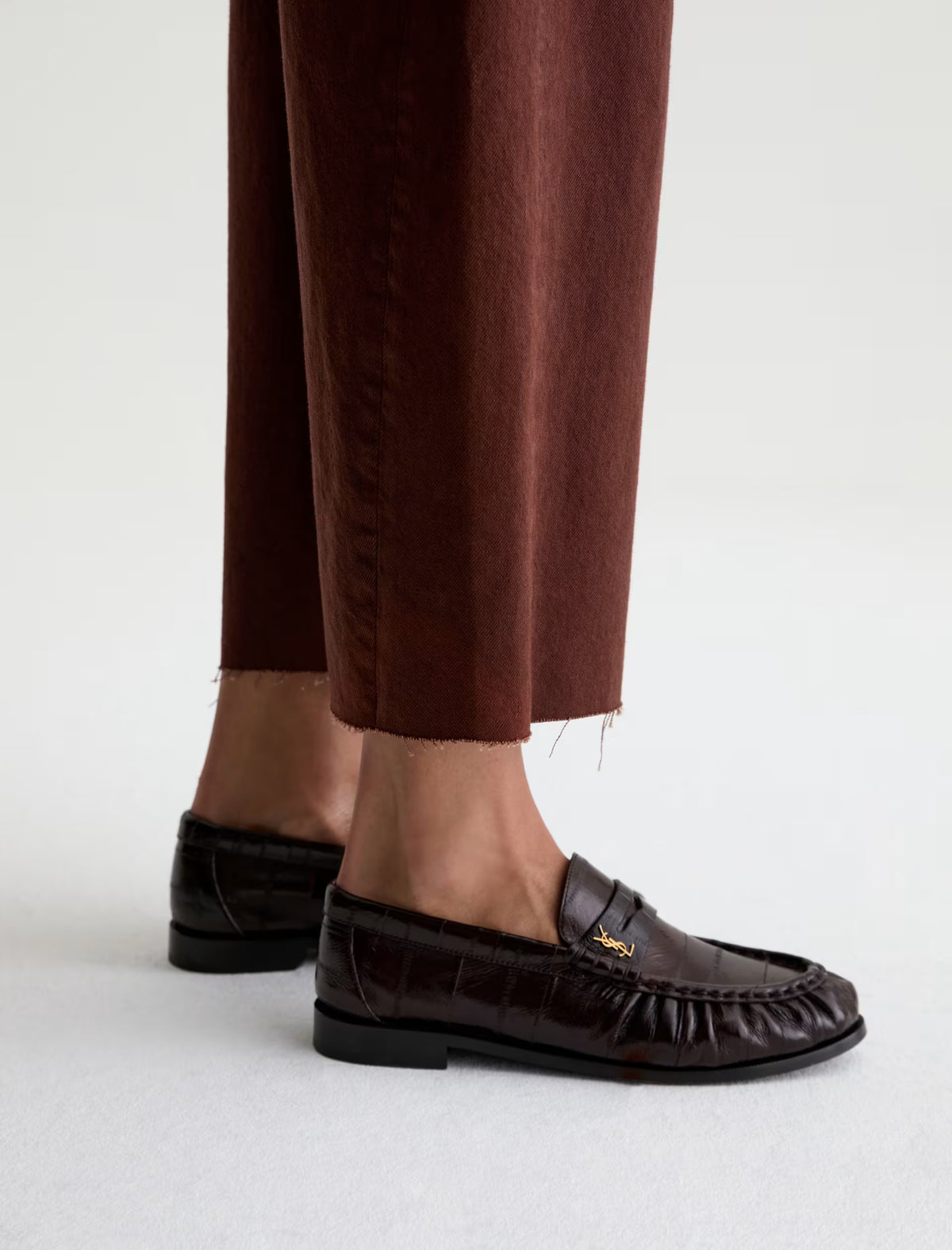Hattie High-Rise Barrel Crop - Chestnut