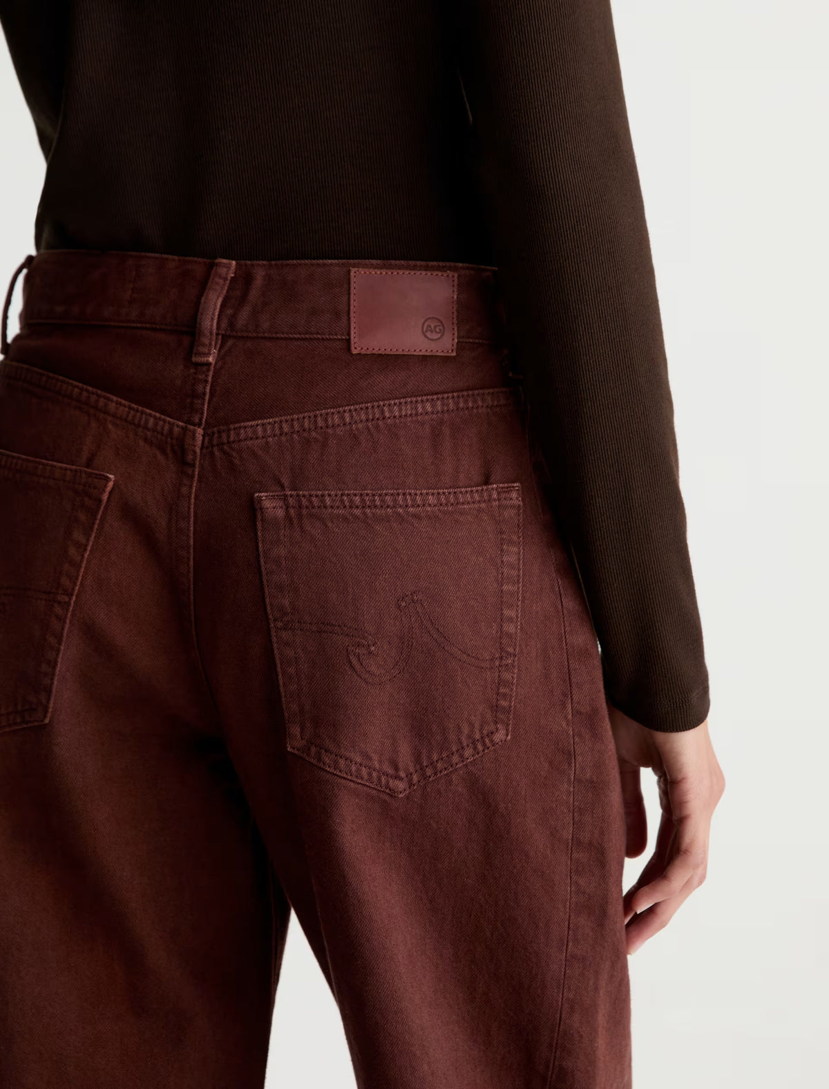 Hattie High-Rise Barrel Crop - Chestnut