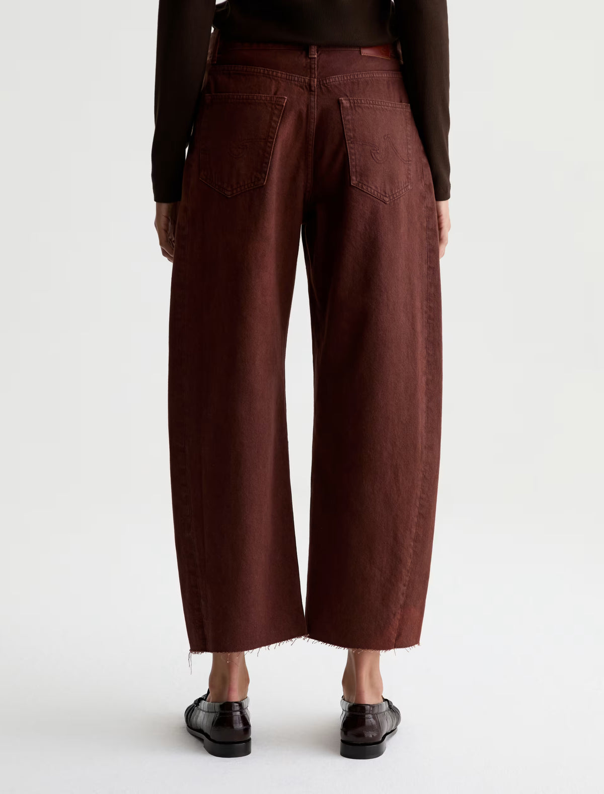 Hattie High-Rise Barrel Crop - Chestnut