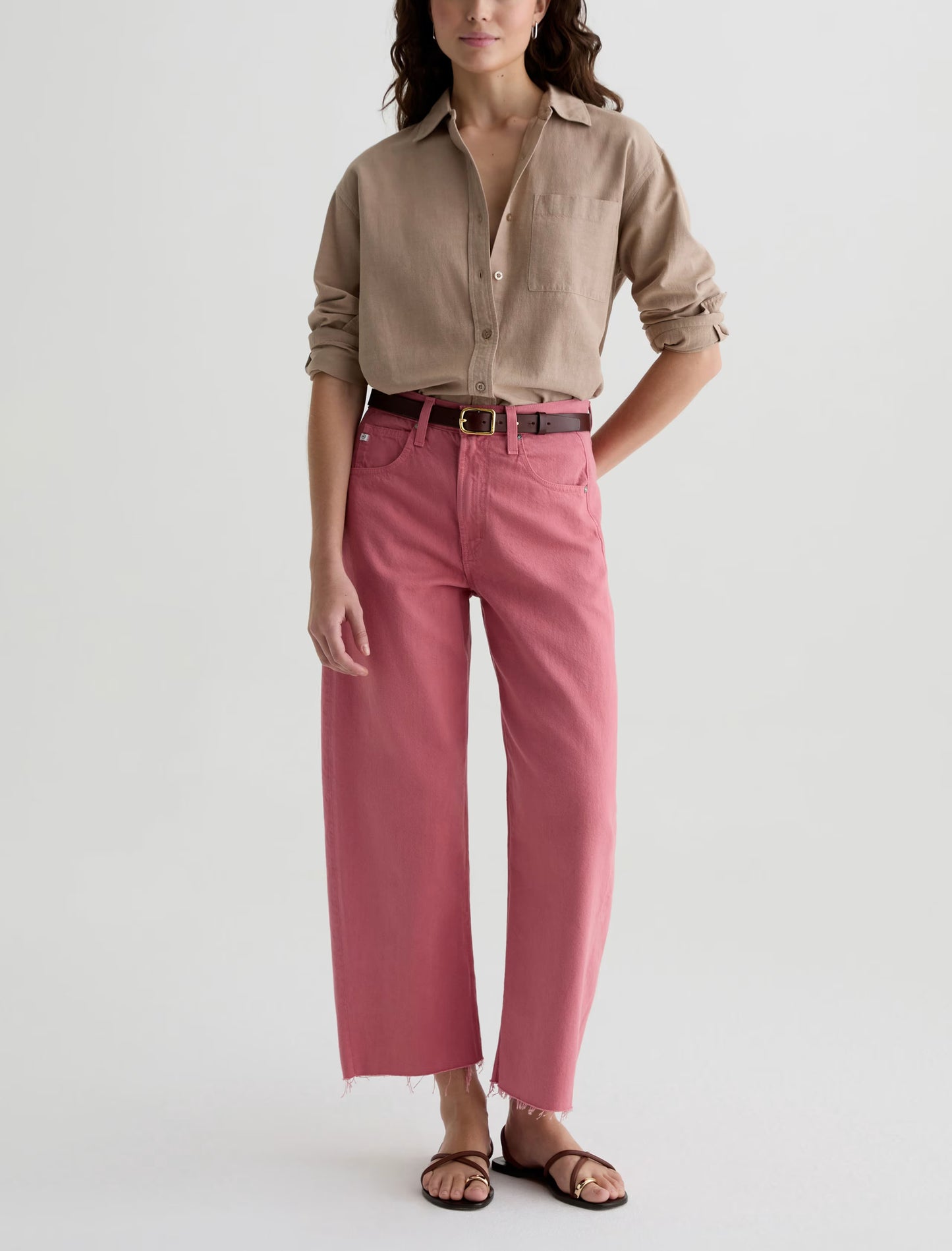 Hattie High-Rise Barrel Crop - Peony