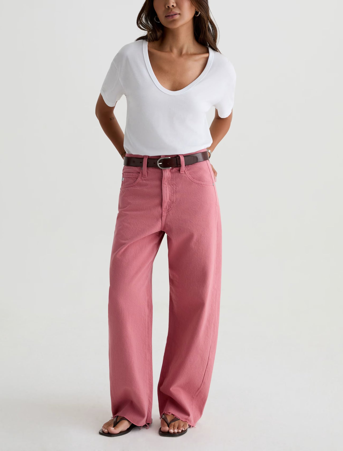 Hattie High-Rise Barrel Crop - Peony