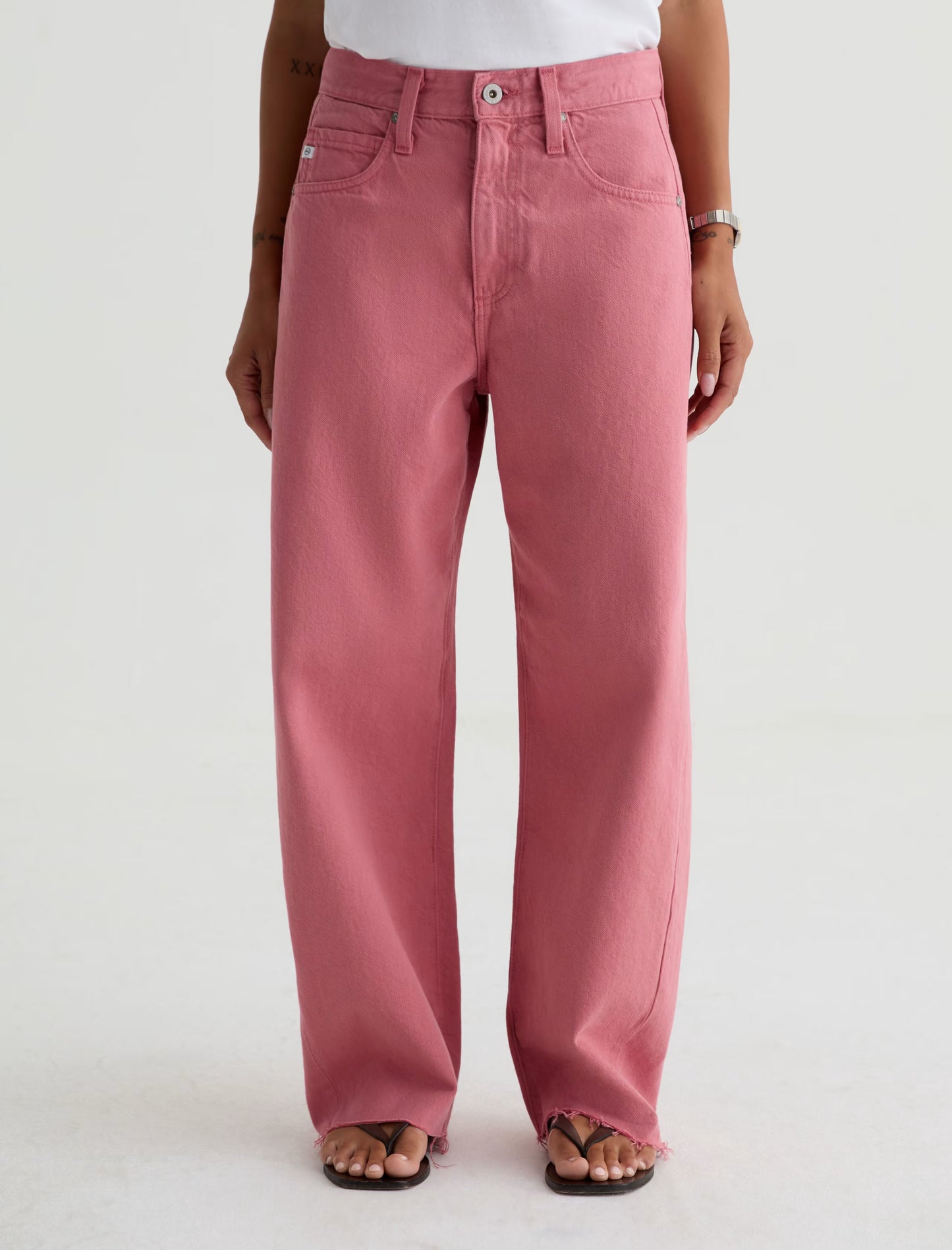 Hattie High-Rise Barrel Crop - Peony