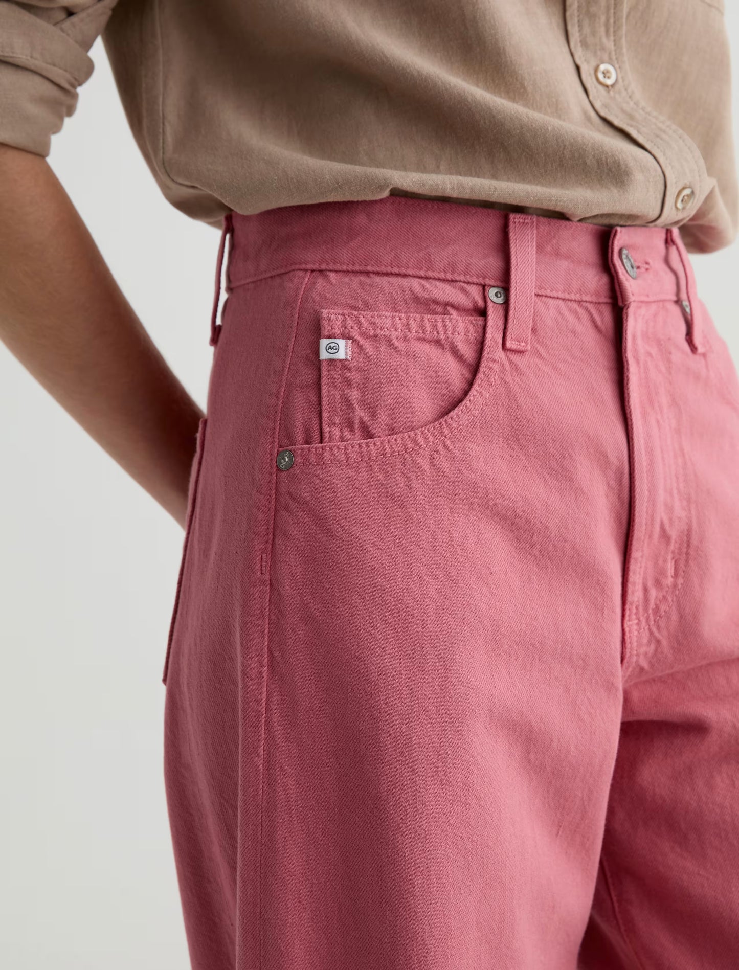 Hattie High-Rise Barrel Crop - Peony