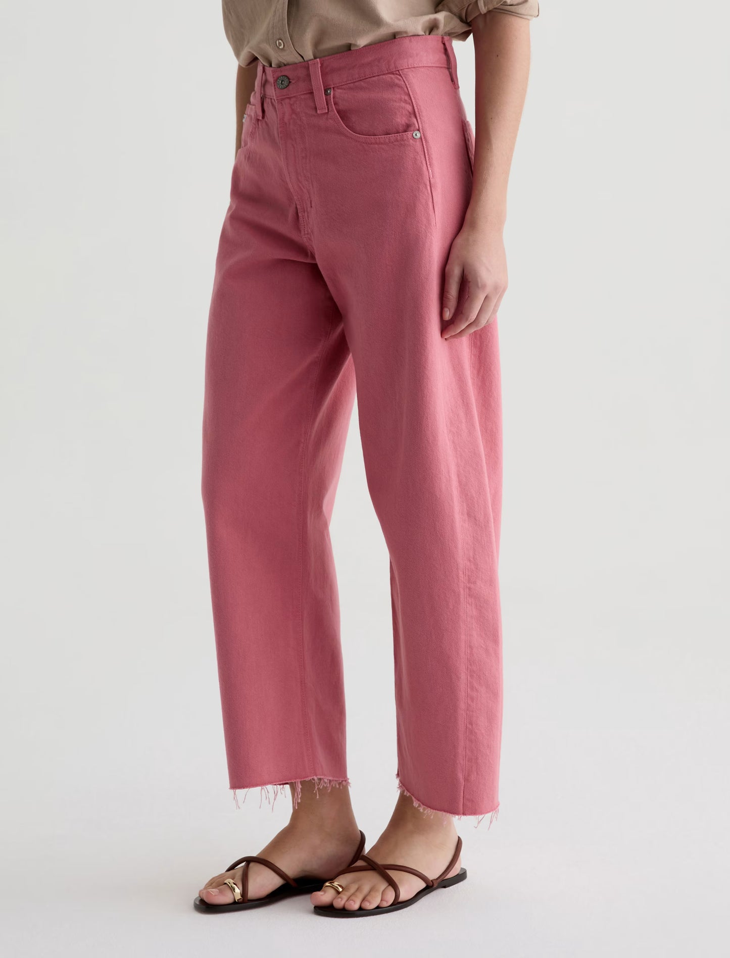 Hattie High-Rise Barrel Crop - Peony