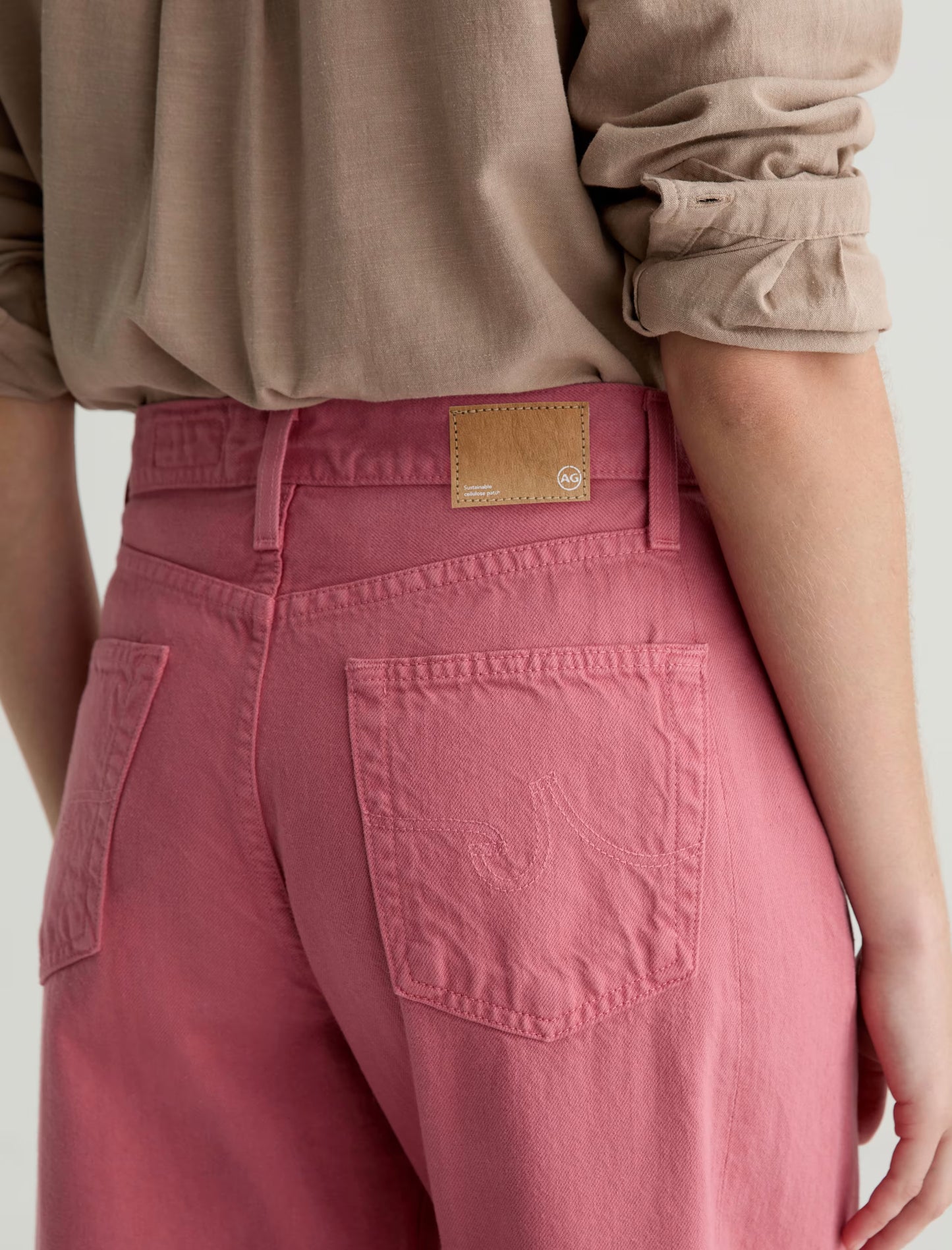 Hattie High-Rise Barrel Crop - Peony