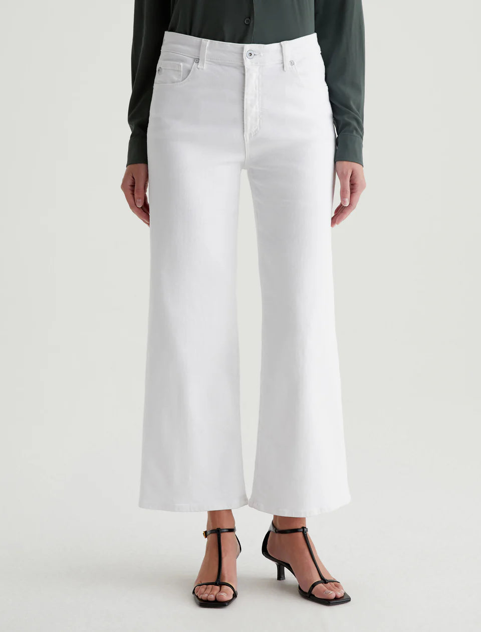Saige Wide Leg Crop - Gallery White