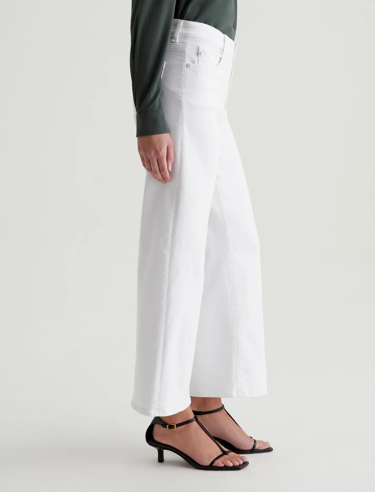 Saige Wide Leg Crop - Gallery White