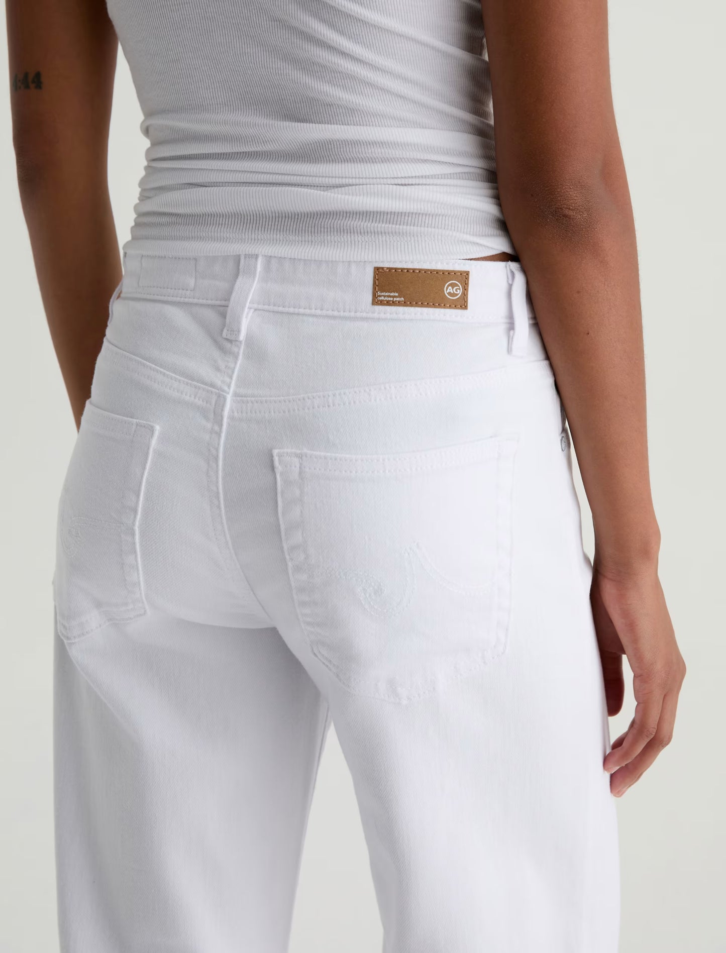 Saige Mid-Rise Wide Leg Crop - Gallery White