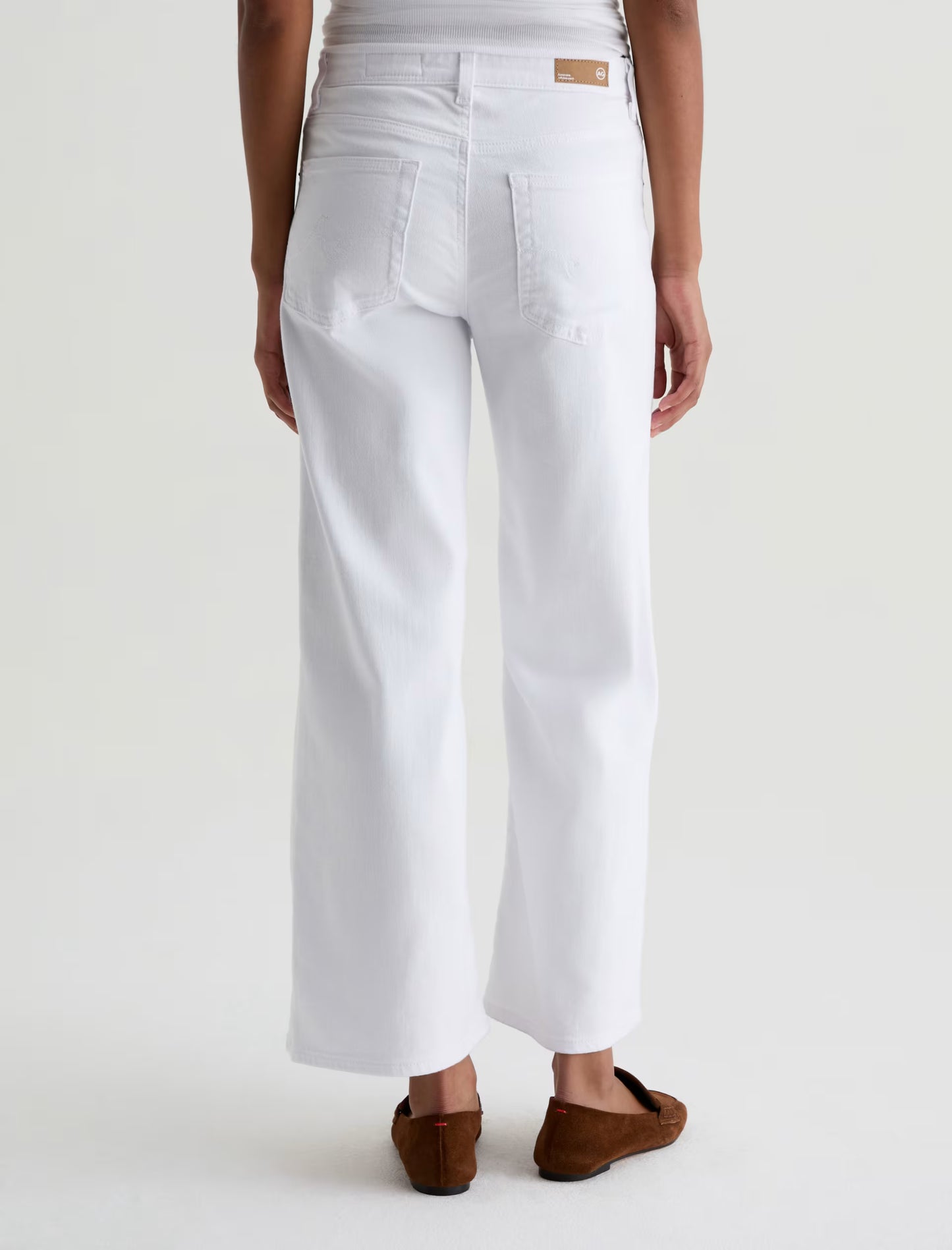 Saige Mid-Rise Wide Leg Crop - Gallery White