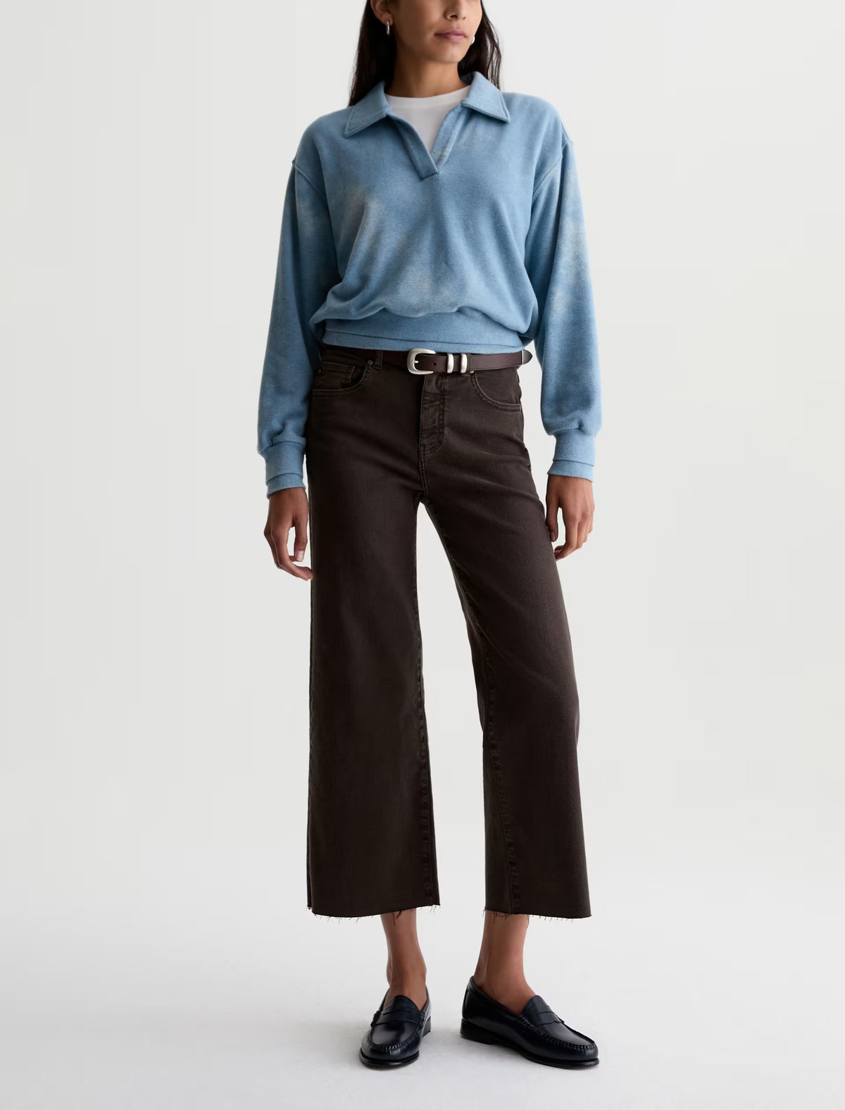 Saige Mid-Rise Wide Leg Crop - Sulfur Burnt Umber