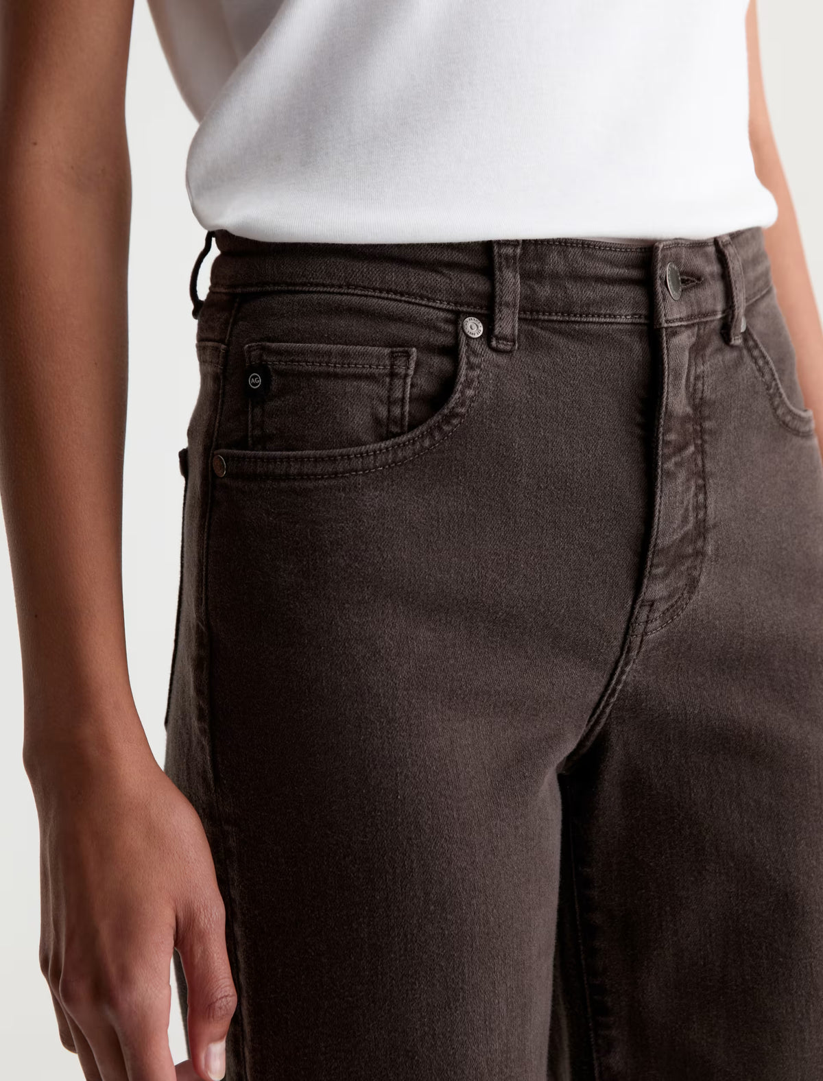 Saige Mid-Rise Wide Leg Crop - Sulfur Burnt Umber