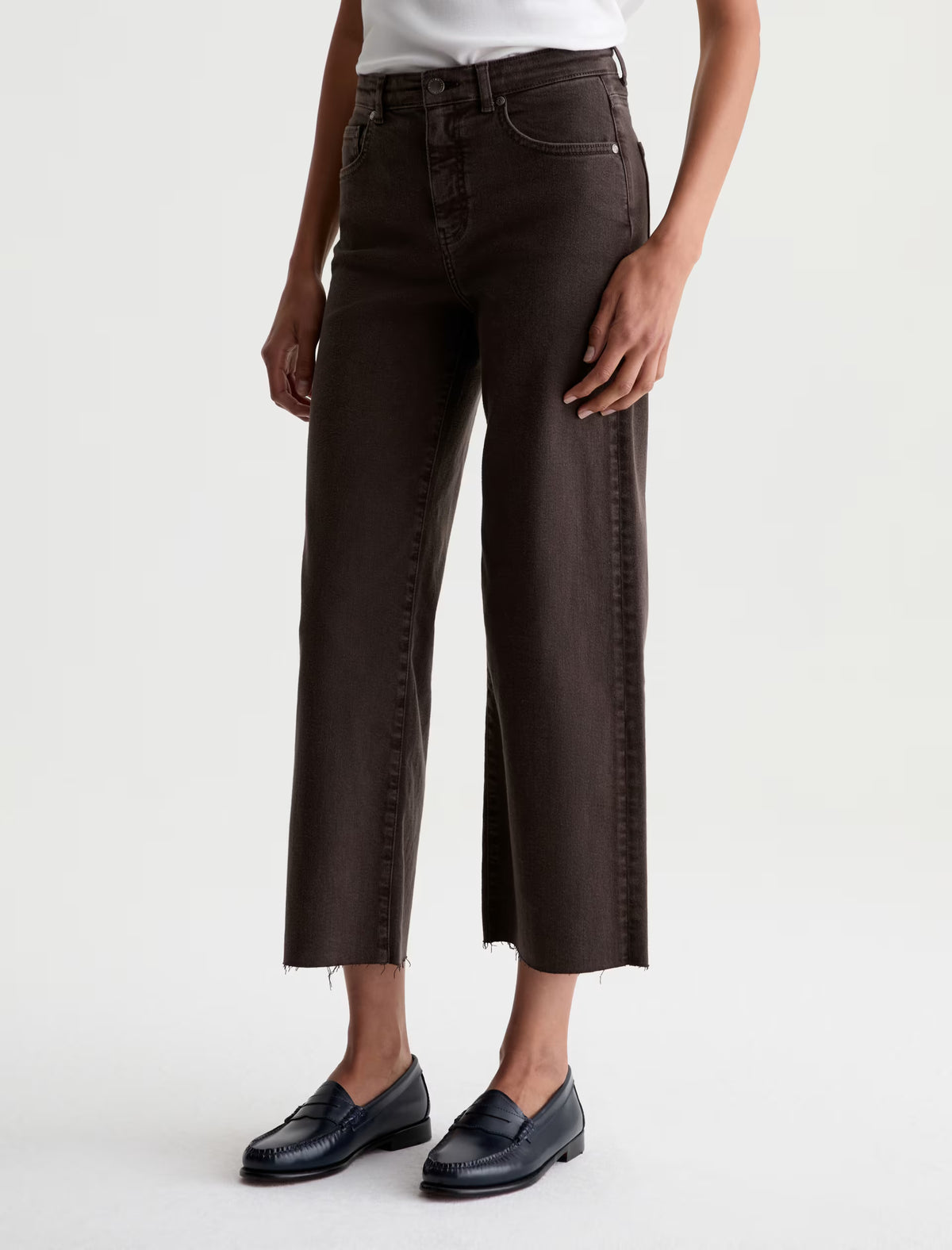 Saige Mid-Rise Wide Leg Crop - Sulfur Burnt Umber