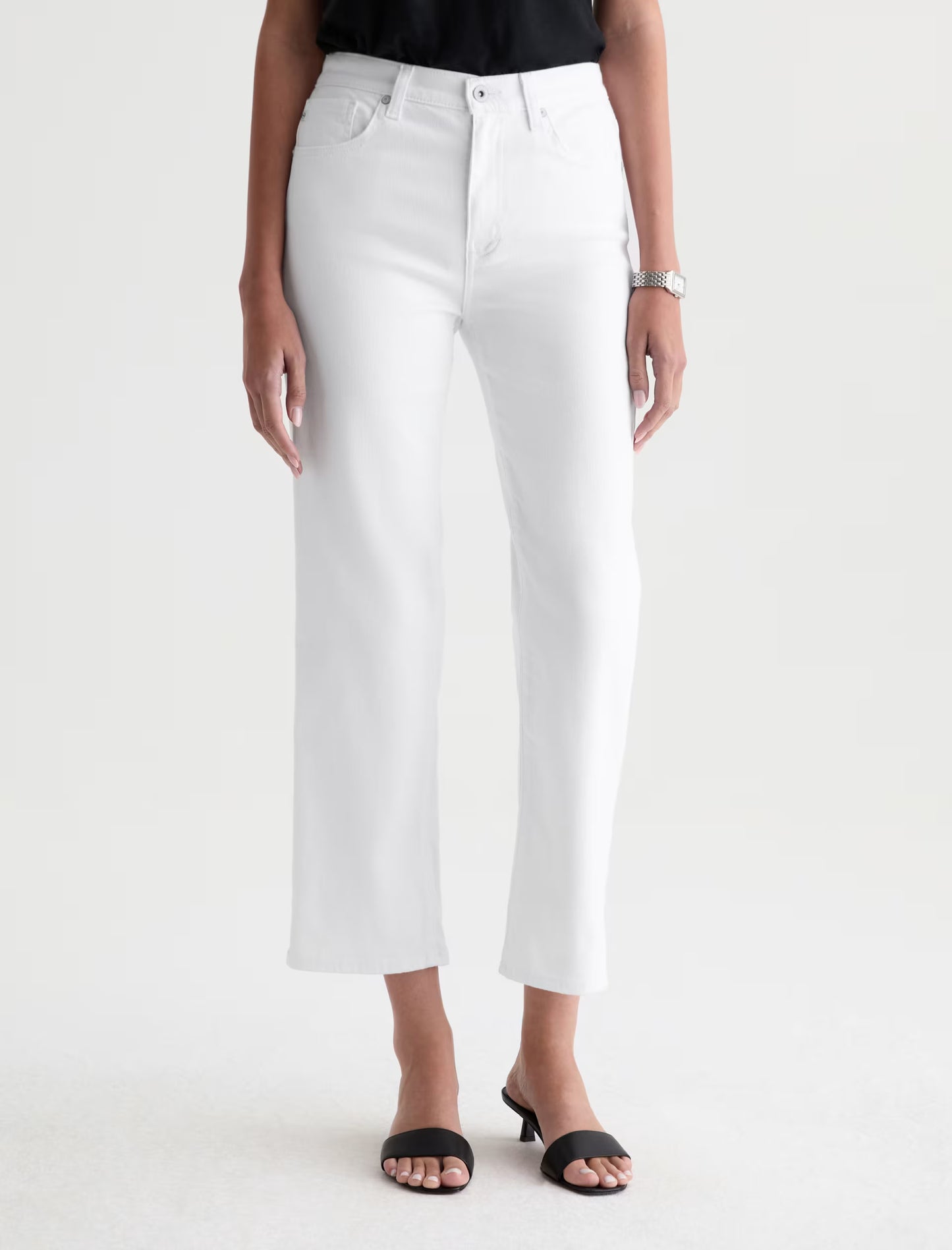 Brinley Mid-Rise Straight Crop - Gallery White