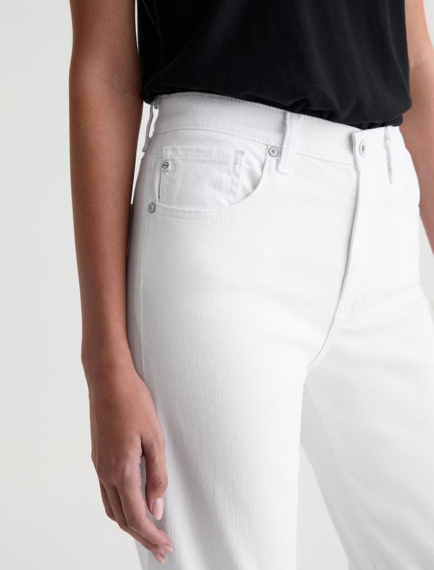 Brinley Mid-Rise Straight Crop - Gallery White