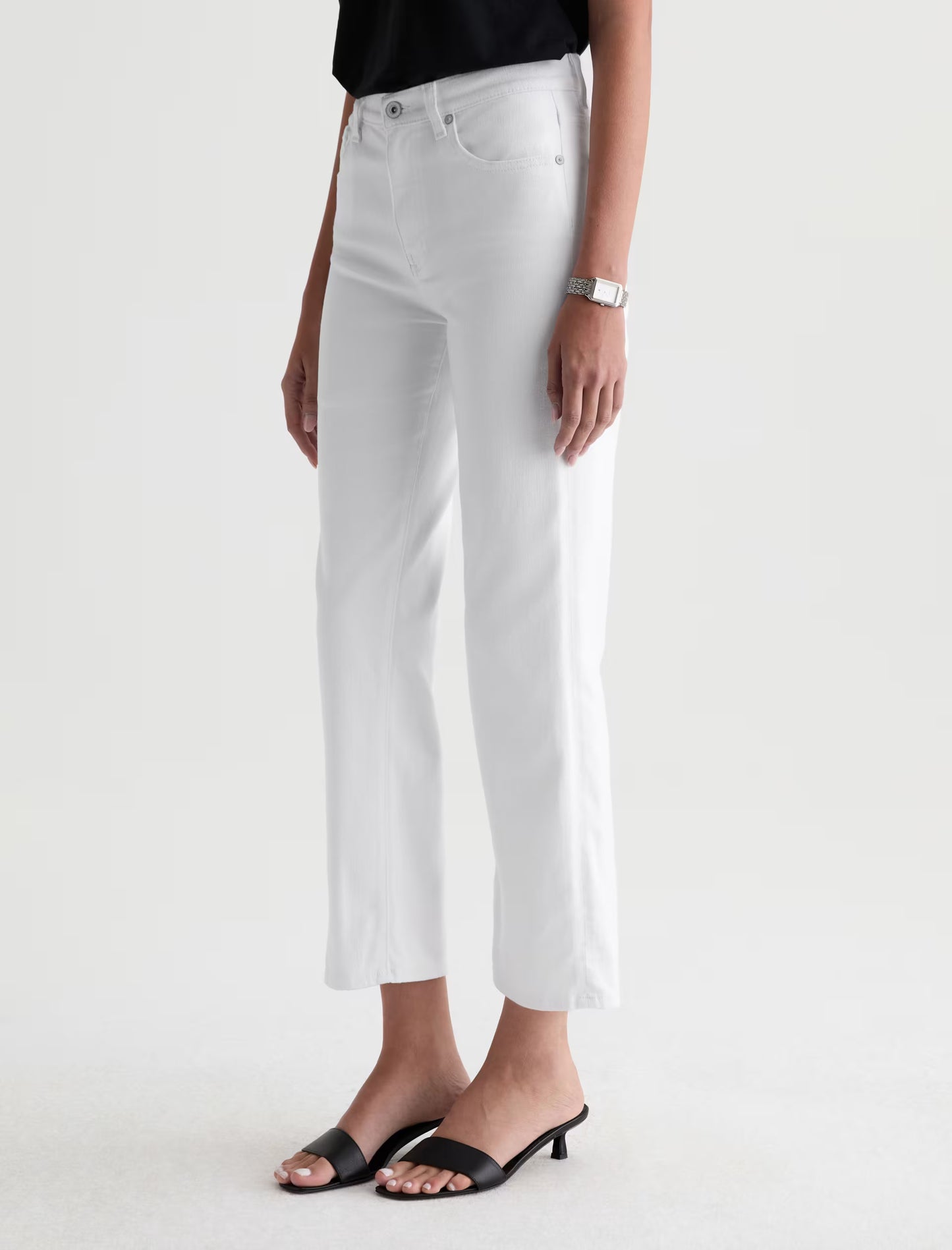 Brinley Mid-Rise Straight Crop - Gallery White