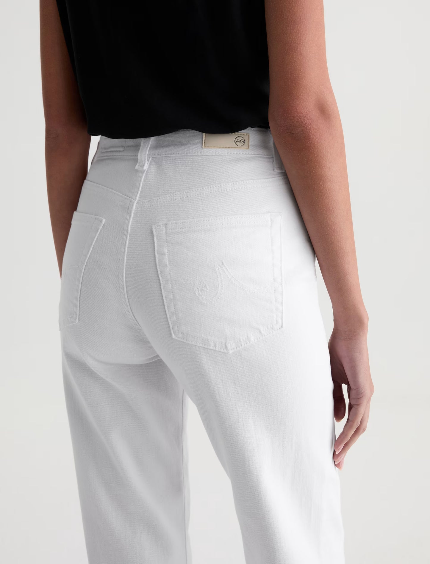 Brinley Mid-Rise Straight Crop - Gallery White