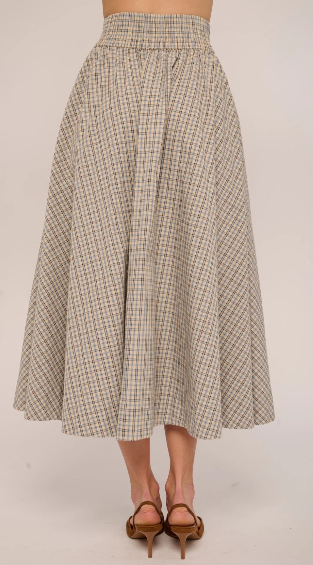 Maria Skirt - Marble Blue Plaid