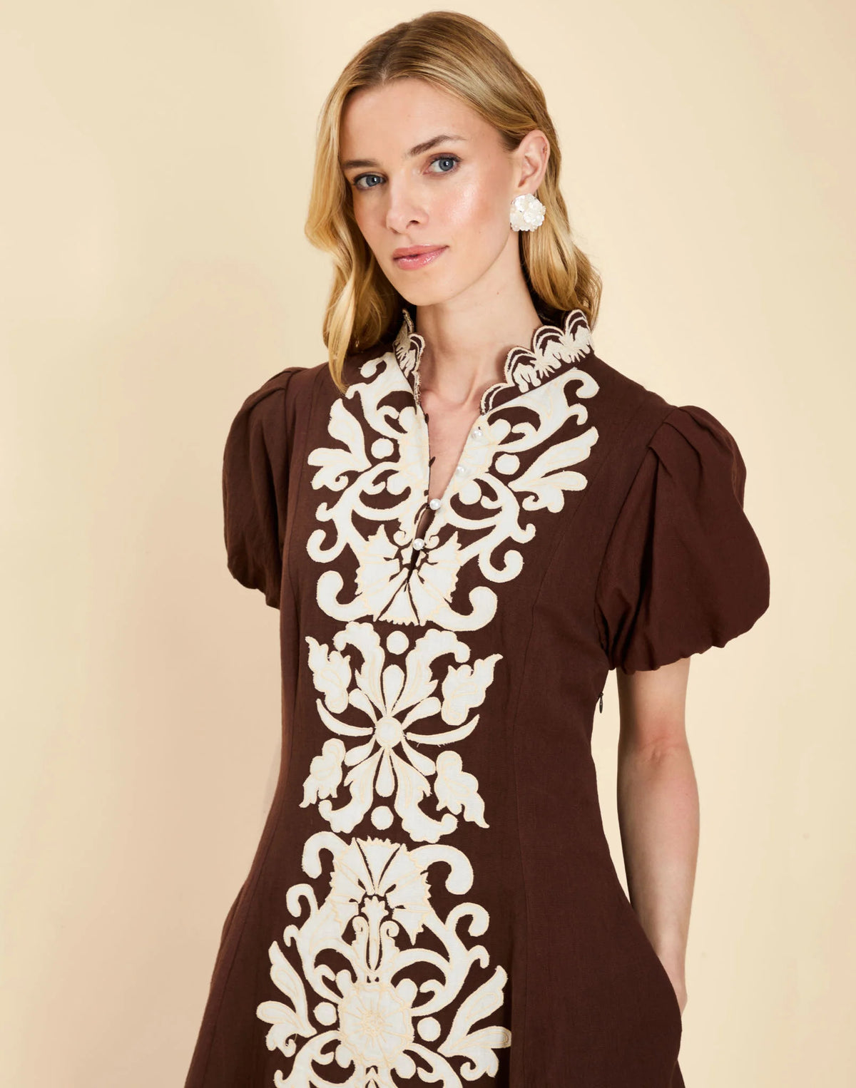 Flavia Mini Dress - Brown
