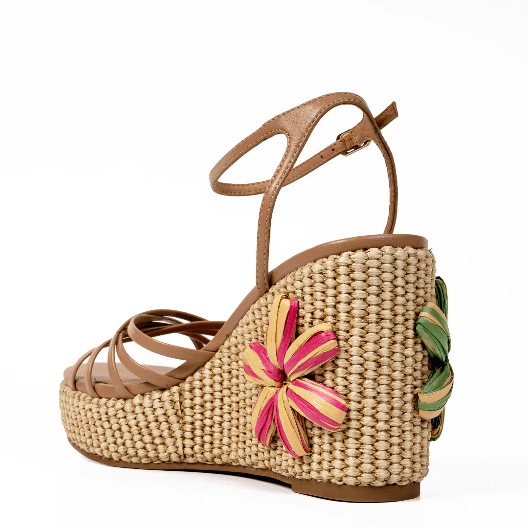 Lee Flora Wedge - Tea Tan