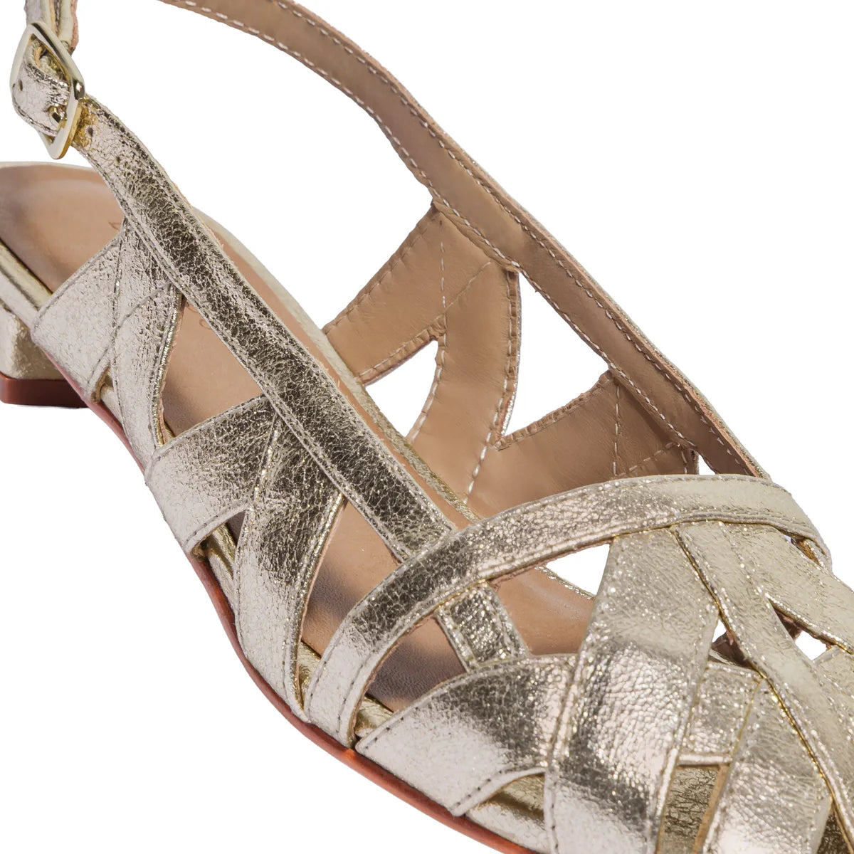 Glinda Slingback Flat - Distressed Platinum