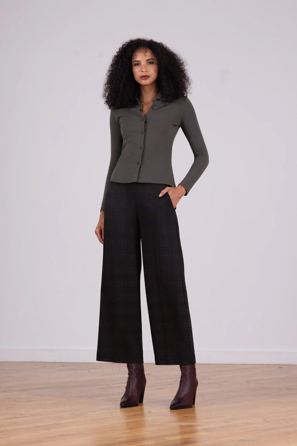 Grace Pant - Tobacco Plaid