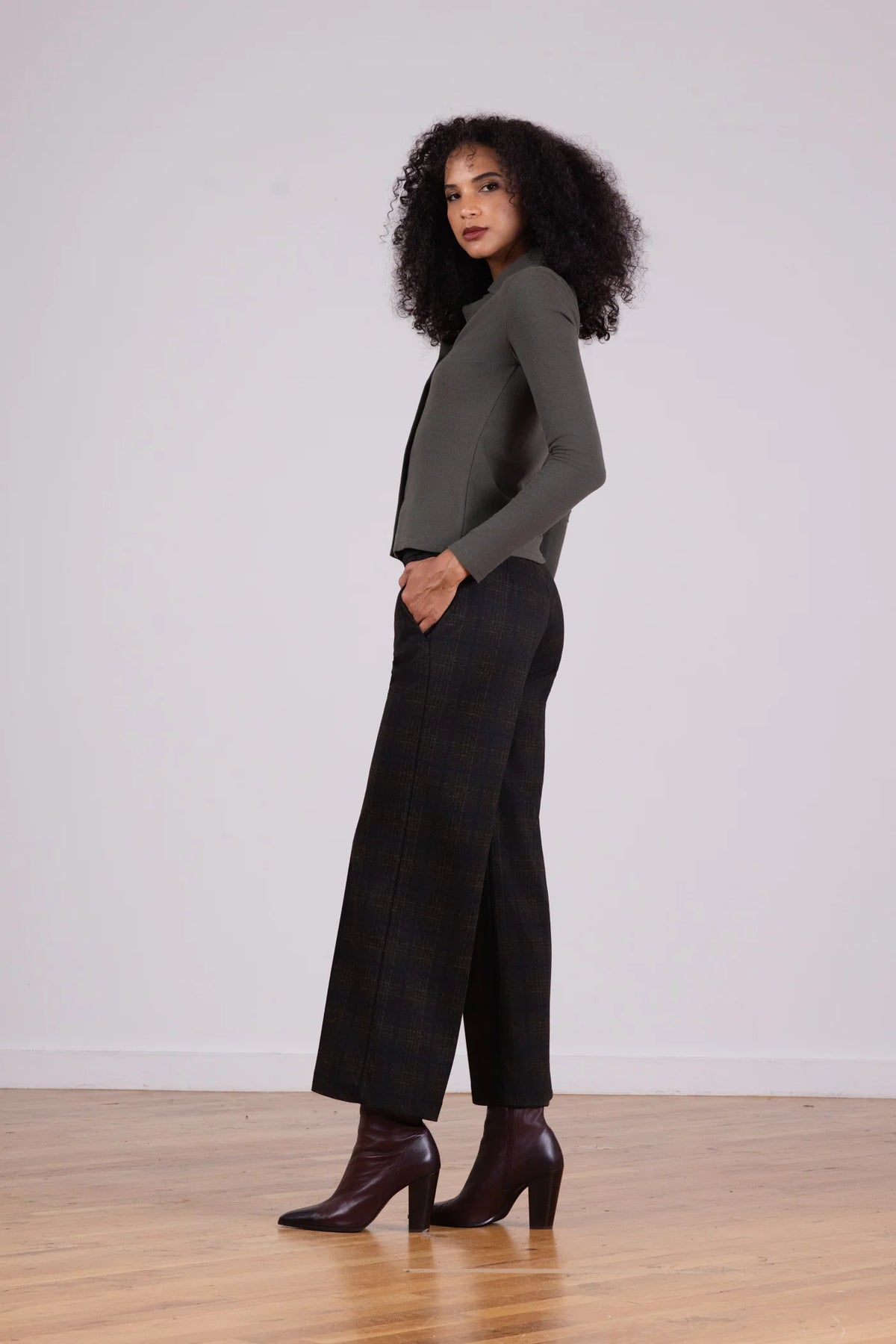 Grace Pant - Tobacco Plaid