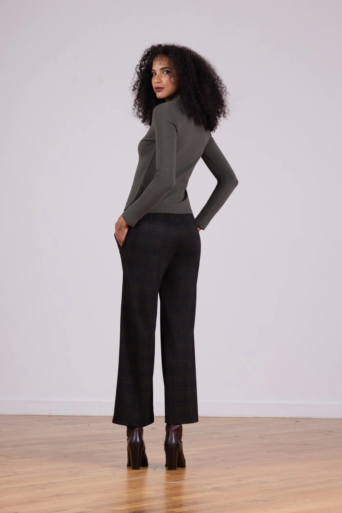 Grace Pant - Tobacco Plaid