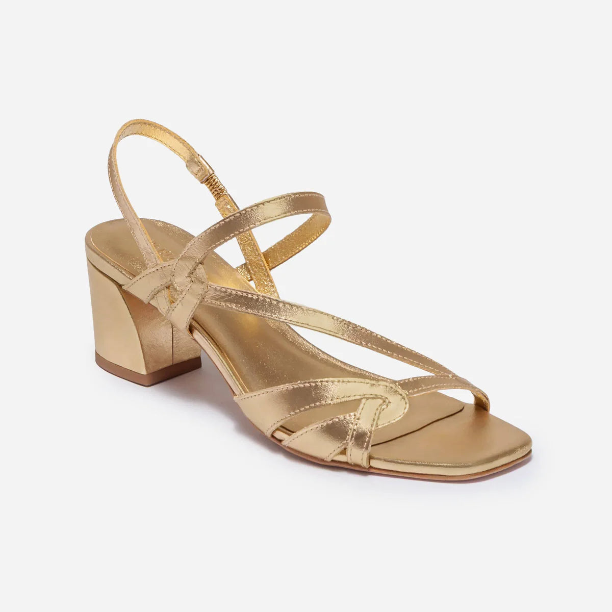 Gyoda Mid Heel Sandal - Gold