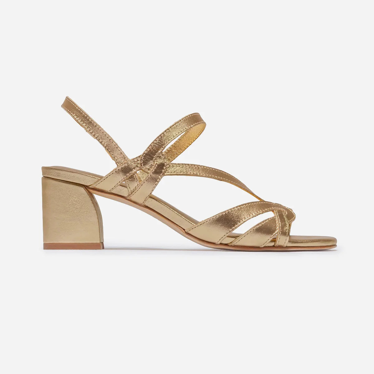 Gyoda Mid Heel Sandal - Gold