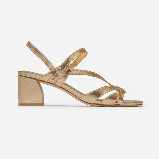 Gyoda Mid Heel Sandal - Gold
