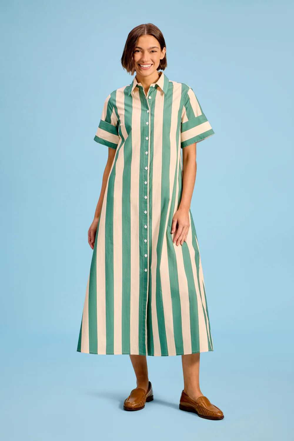 Gibbons Dress - Stone Stripe
