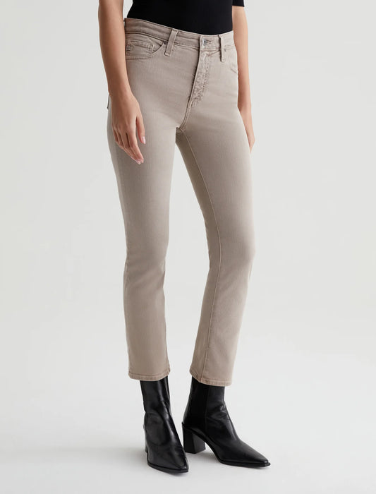 Mari Crop High Rise Slim Straight - Desert Taupe