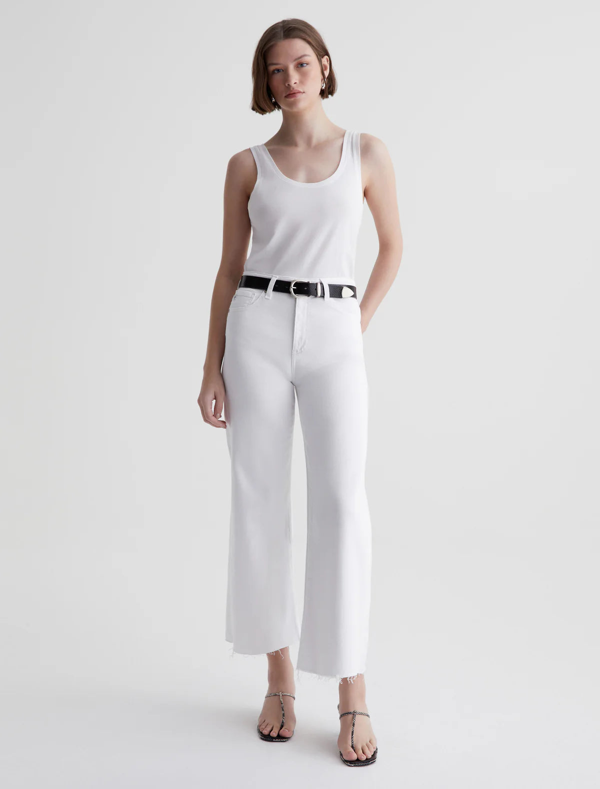 Saige Wide Leg Crop Jean - Modern White