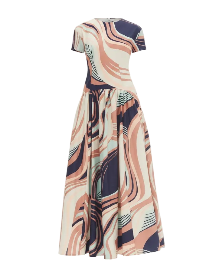 Atley Dress - Wavy Geo