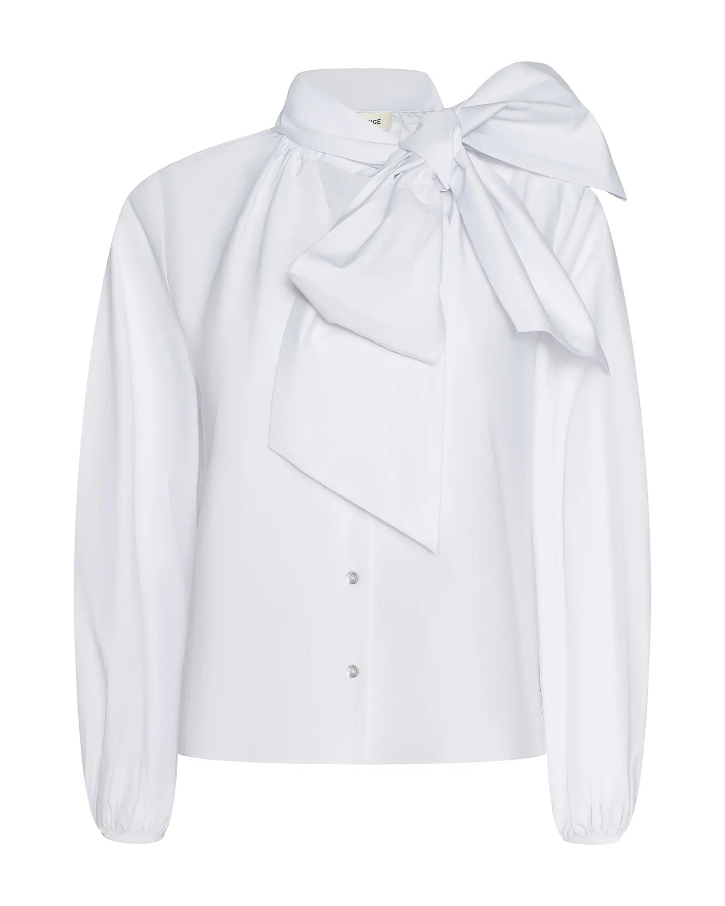Deon Tie Neck Blouse - White