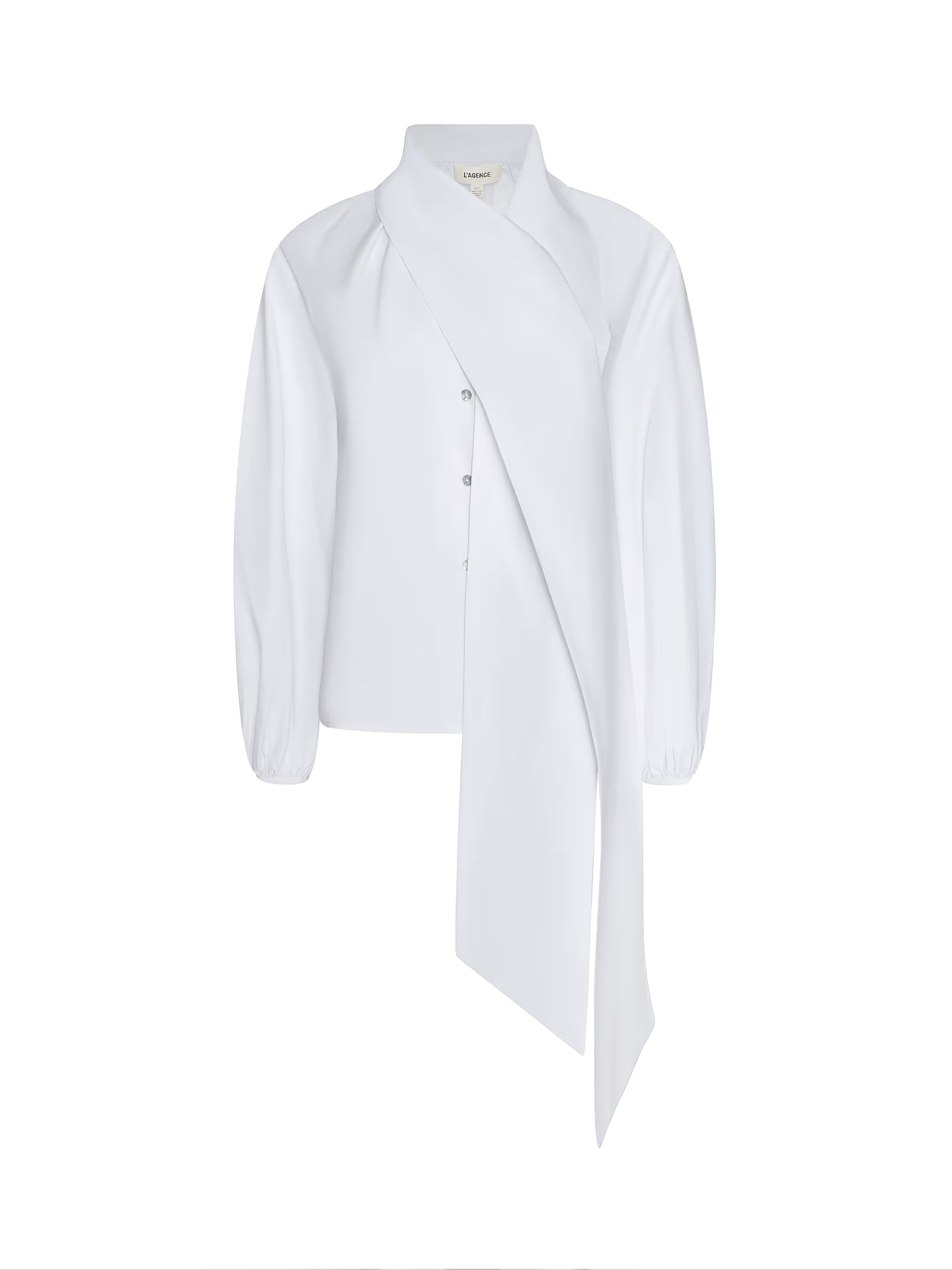 Deon Tie Neck Blouse - White