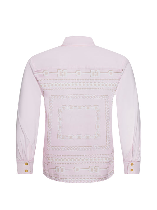 Fawn Piping Scarf Blouse - Pale Cameo